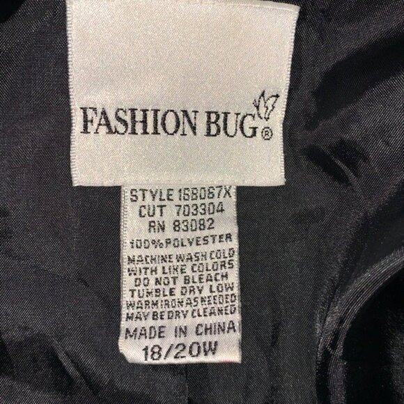 Fashion Bug Womens Black & White Houndstooth Jacket Size 18/20W Polyester - Picture 2 of 9